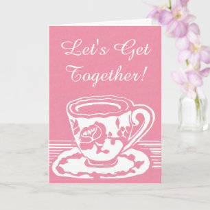 Unissons-nous ! Carte de voeux rose Teacup