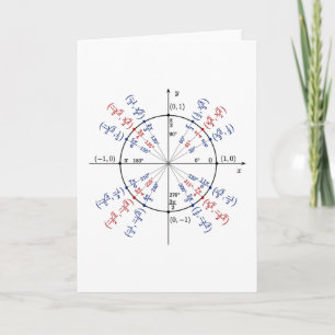 Unit circle math formulas physics card