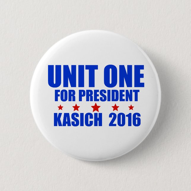 Unit One for President Kasich 2016 2 Inch Round Button (Front)