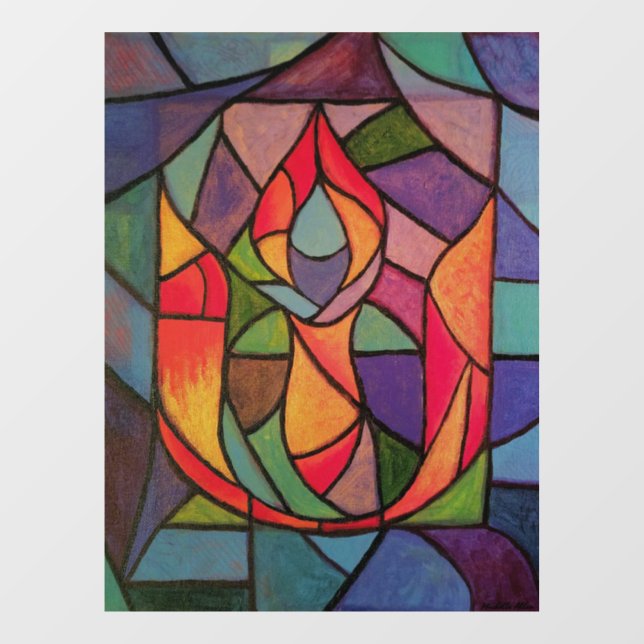 Unitarian Universalist Chalice Stained Glass Window Cling (Sheet)