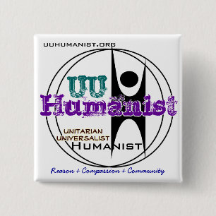 Unitarian Universalist (UU) Humanist 2 Inch Square Button