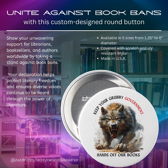 Unite Against Book Bans Custom Designed Button (Creator Uploaded)