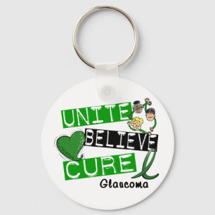 UNITE BELIEVE CURE Glaucoma Keychain