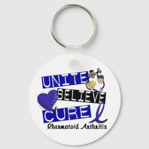 UNITE BELIEVE CURE Rheumatoid Arthritis Keychain