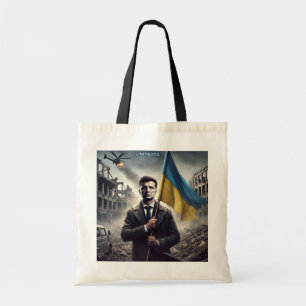 United24 Zelenskyy Holds Ukraine Flag Tote Bag