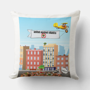 United Against Cilantro – Funny Anti-Cilantro Throw Pillow