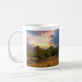 United Arab Emirate desert landscape at sunset Coffee Mug