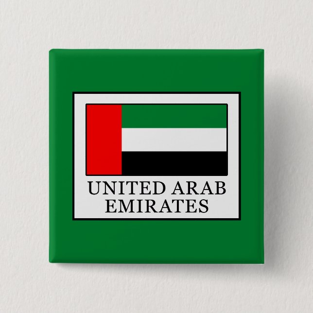 United Arab Emirates 2 Inch Square Button (Front)