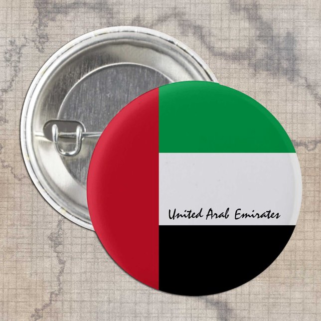 United Arab Emirates button, patriotic UAE Flag 1 Inch Round Button (Creator Uploaded)