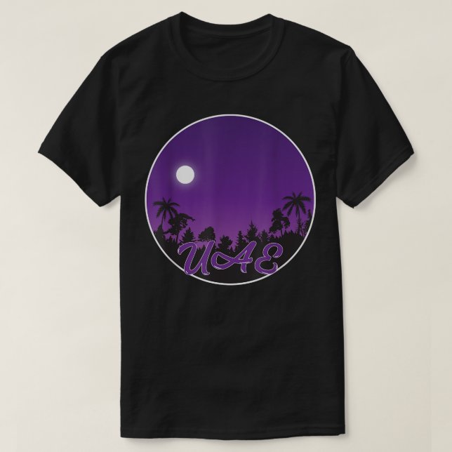 united arab emirates By night with Palms  T-Shirt (Design Front)