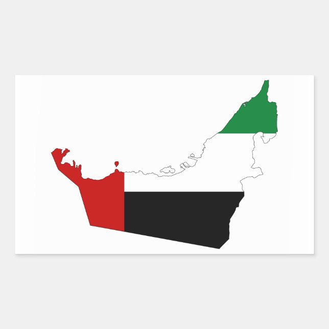 united arab emirates country flag map shape symbol sticker (Front)