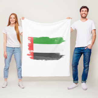 United Arab Emirates flag brush stroke Fleece Blanket