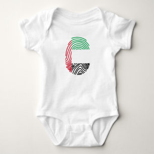 United Arab Emirates Flag Fingerprint Baby Bodysuit