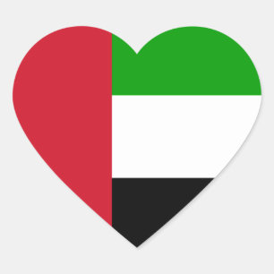 united arab emirates flag heart sticker
