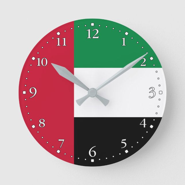 United Arab Emirates Flag Round Clock (Front)
