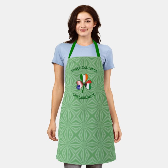 United Arab Emirates Irish American Flags Shamrock Apron (Worn)