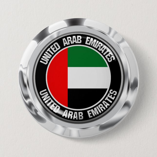 United Arab Emirates Round Emblem 3 Inch Round Button (Front)