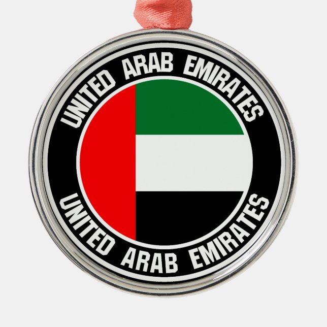 United Arab Emirates Round Emblem Metal Ornament (Front)
