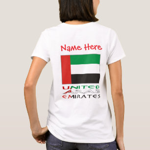 United Arab Emirates UAE Flag Red Personalize Name T-Shirt