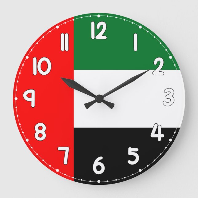 United Arab Emirates UAE Flag Wall Clock (Front)