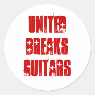 United Breaks Guitars Classic Round Sticker