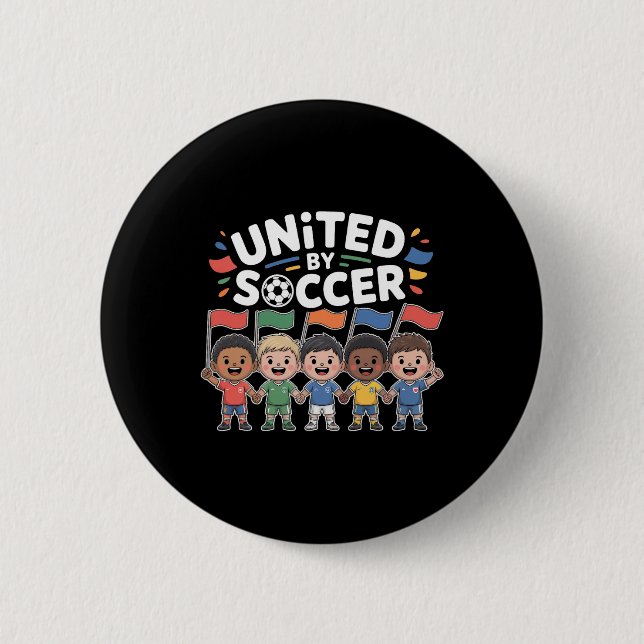 United By Soccer Multicultural Fan  2 Inch Round Button (Front)