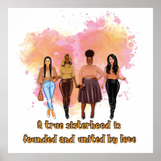 United Hearts: Celebrating Diversity in Sisterhood Poster