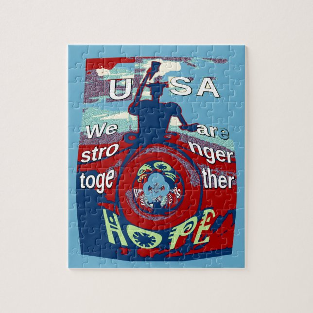 United in Hope: Stronger Together - USA Art Print  Jigsaw Puzzle (Vertical)