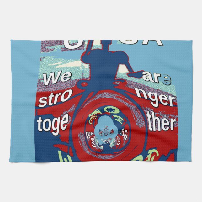 United in Hope: Stronger Together - USA Art Print  Kitchen Towel (Horizontal)