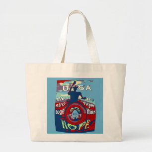 United in Hope: Stronger Together - USA Art Print Large Tote Bag