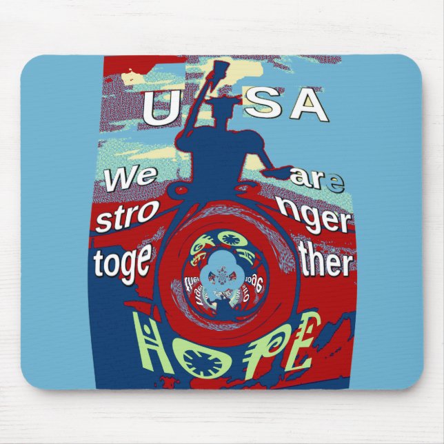 United in Hope: Stronger Together - USA Art Print  Mouse Pad (Front)