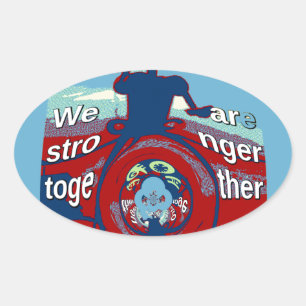 United in Hope: Stronger Together - USA Art Print  Oval Sticker
