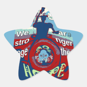 United in Hope: Stronger Together - USA Art Print  Star Sticker