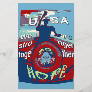 United in Hope: Stronger Together - USA Art Print  Stationery