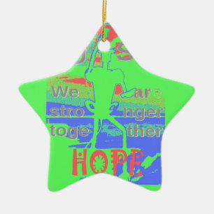 United in Hope: Stronger Together - Vibrant USA  Ceramic Ornament
