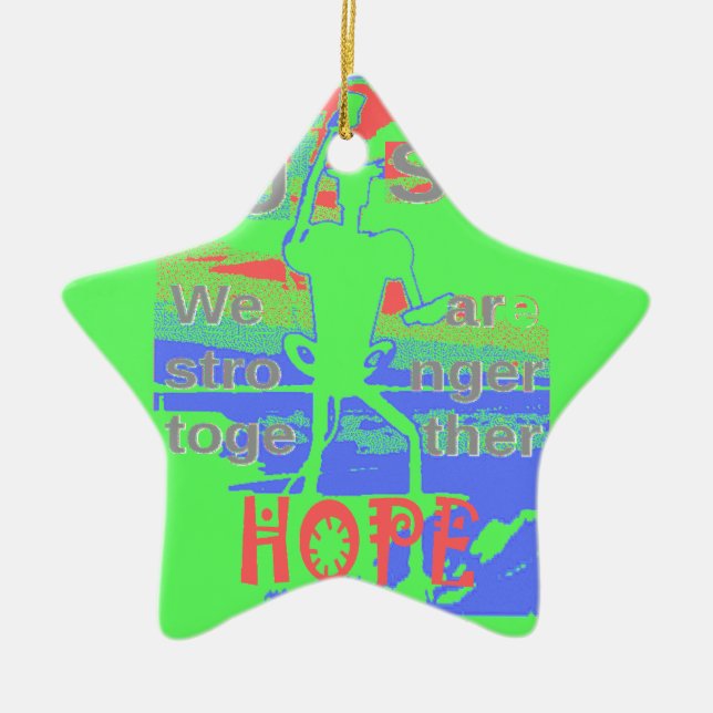 United in Hope: Stronger Together - Vibrant USA  Ceramic Ornament (Front)