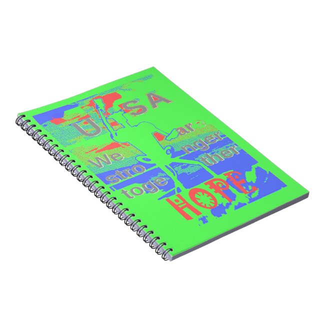 United in Hope: Stronger Together - Vibrant USA  Notebook (Right Side)