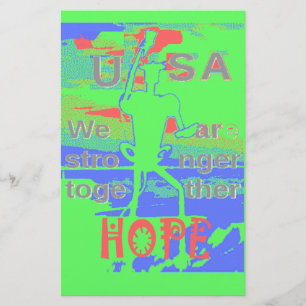 United in Hope: Stronger Together - Vibrant USA  Stationery