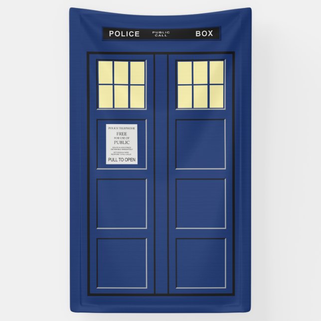 United Kingdom - Blue Police Public Call Box 1 Banner (Vertical)