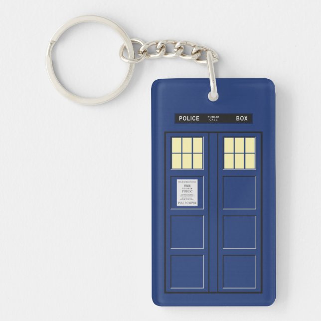 United Kingdom - Blue Police Public Call Box 1 Keychain (Front)