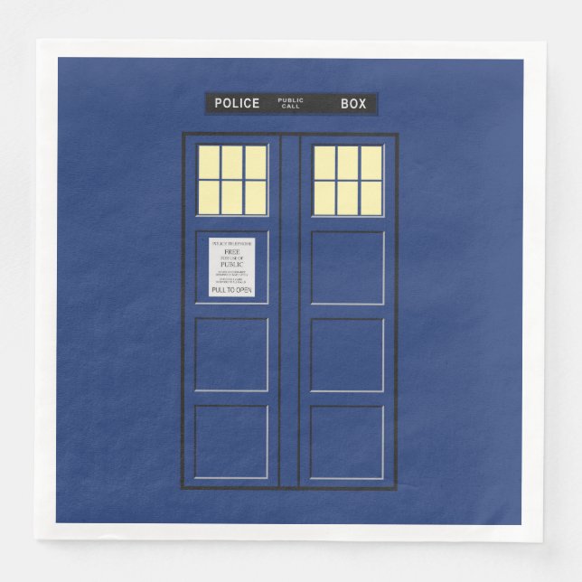 United Kingdom - Blue Police Public Call Box 1 Napkin (Front)
