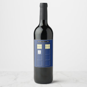 United Kingdom - Blue Police Public Call Box 1 Wine Label
