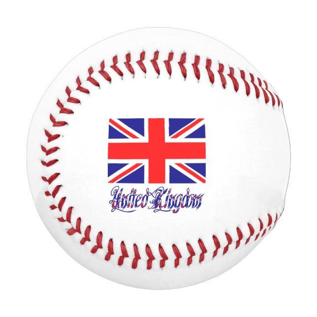 United Kingdom British Flag Black Personalization  Baseball (Front Left)