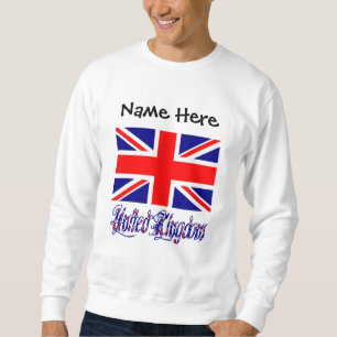 United Kingdom British Flag Black Personalization Sweatshirt