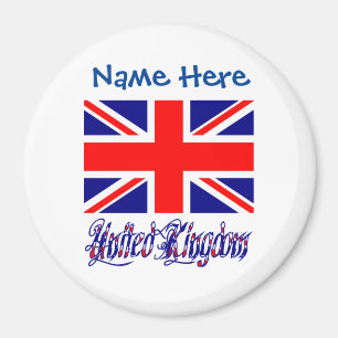 United Kingdom British Flag Blue Personalization Magnet