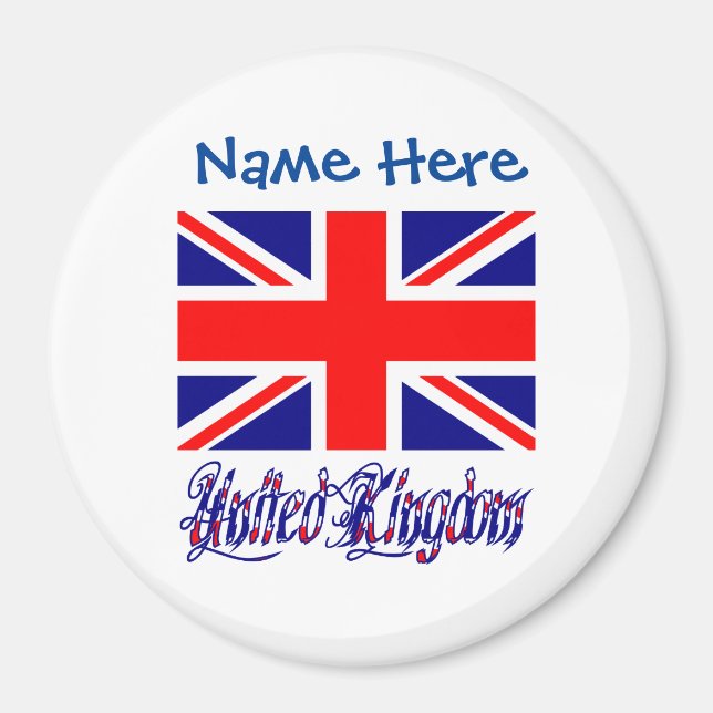 United Kingdom British Flag Blue Personalization Magnet (Front)