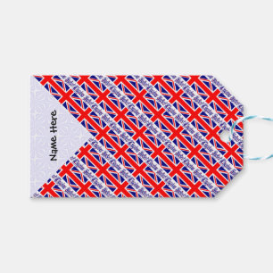 United Kingdom British Flag Tiled Personalized Gift Tags