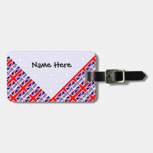United Kingdom British Flag Tiled Personalized Luggage Tag