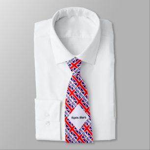 United Kingdom British Flag Tiled Personalized Tie
