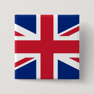 United Kingdom (British Flag) (Union Jack) (UK) GB 2 Inch Square Button